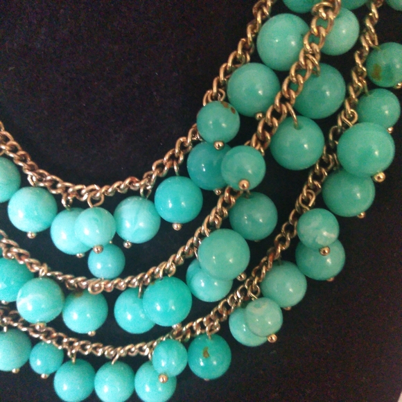 Aqua Beaded Necklace - Picture 2 of 3